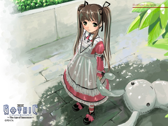 Girl dress walking dog elephant free wallpaper for desktop - medium preview image