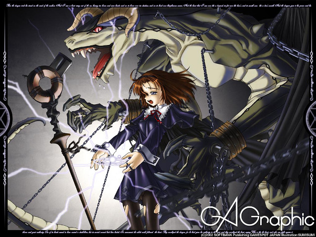 Purple dress woman sword dragon #2 free wallpaper for desktop - medium preview image