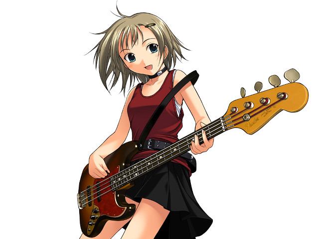Girl guitar dress yayoi rayonism free wallpaper for desktop - medium preview image