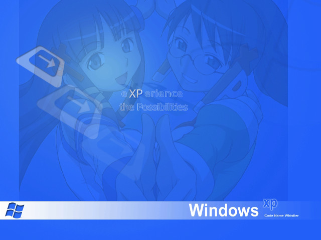 Blue anime characters xp logo free wallpaper for desktop - medium preview image