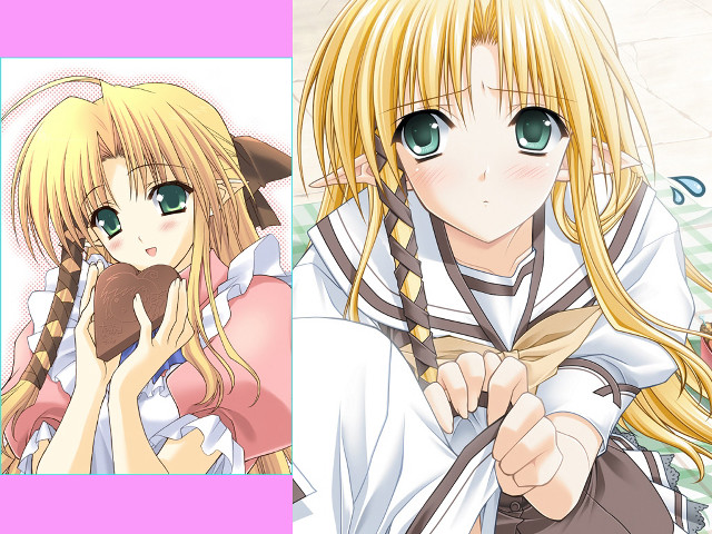 Blonde girls donut kyoto animation free wallpaper for desktop - medium preview image