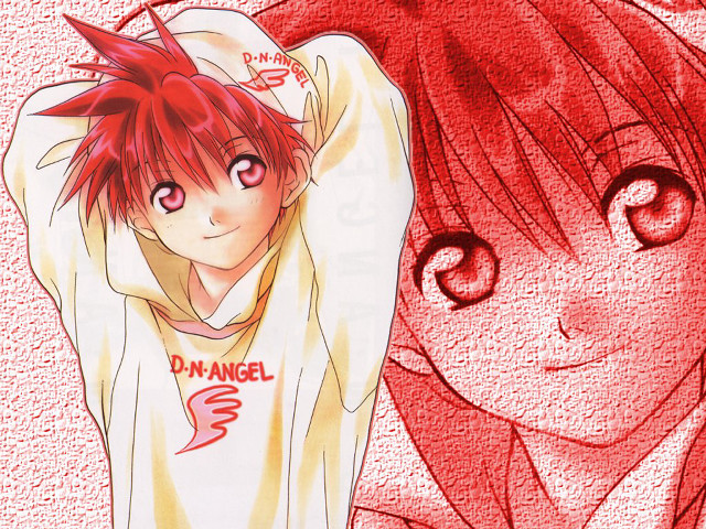 Red haired girl guy hoodie free wallpaper for desktop - medium preview image