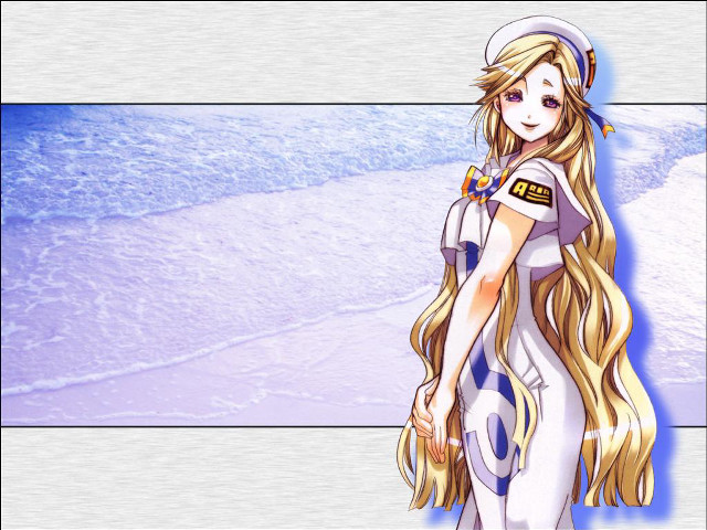 Girl sailor beach long hair free wallpaper for desktop - medium preview image