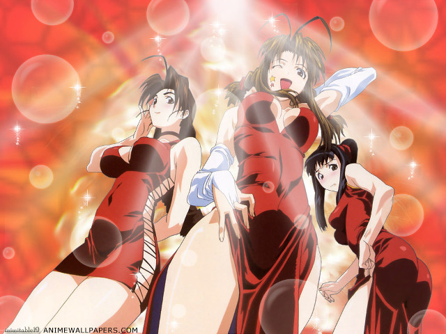 Red dresses bubbles stars moon free wallpaper for desktop - medium preview image