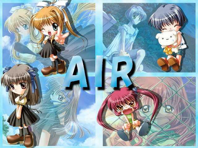 Anime girls air cat chibi free wallpaper for desktop - medium preview image