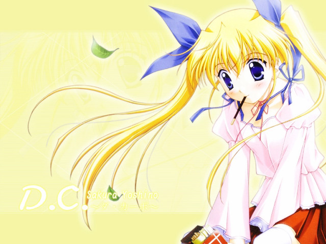 Girl long hair bow yellow free wallpaper for desktop - medium preview image