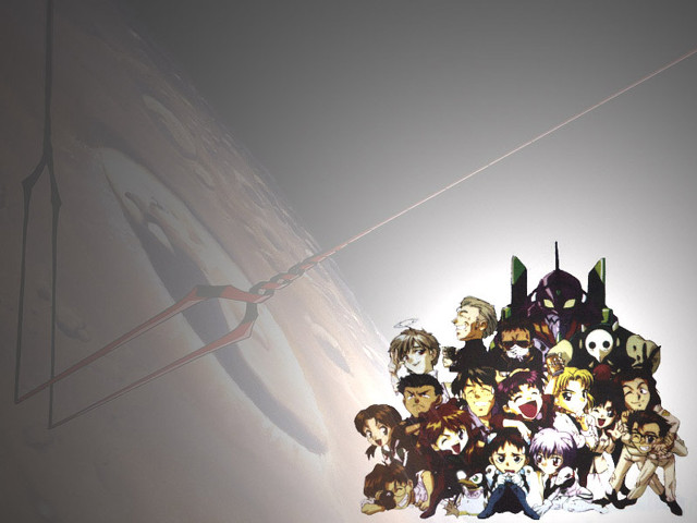 Anime characters wall clock space free wallpaper for desktop - medium preview image