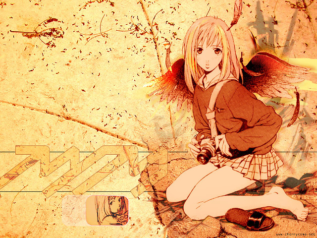 Girl sitting angel bird blood free wallpaper for desktop - medium preview image