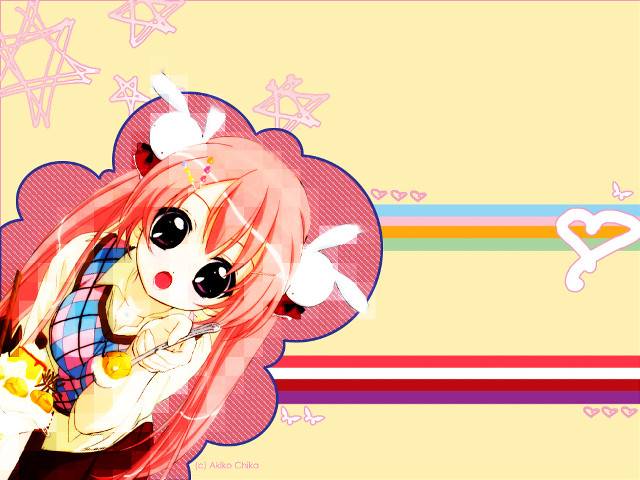 Anime girl pink hair cat free wallpaper for desktop - medium preview image