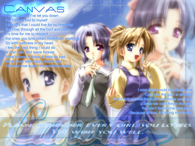 Anime girls blue background eizan free wallpaper for desktop - medium preview image