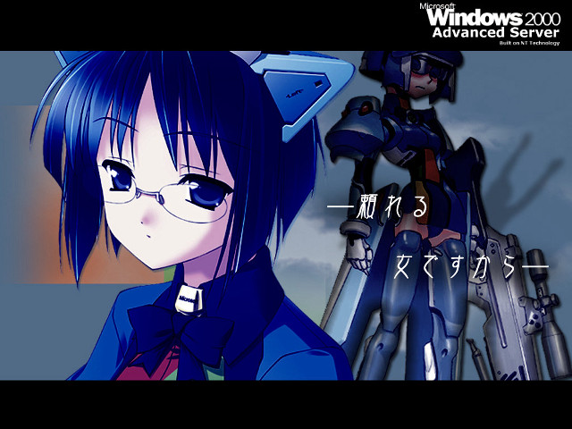 Anime bluehair glasses robot gun free wallpaper for desktop - medium preview image
