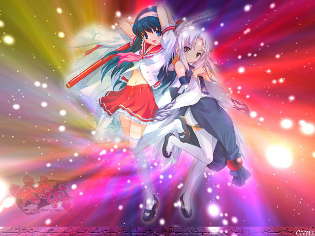 Anime dance colorful starburst hologram free wallpaper for desktop - medium preview image