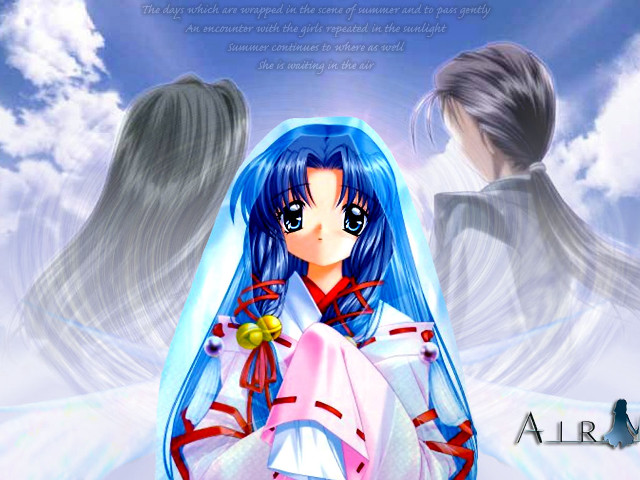 Angel bluehair whitedress wings screenshot free wallpaper for desktop - medium preview image