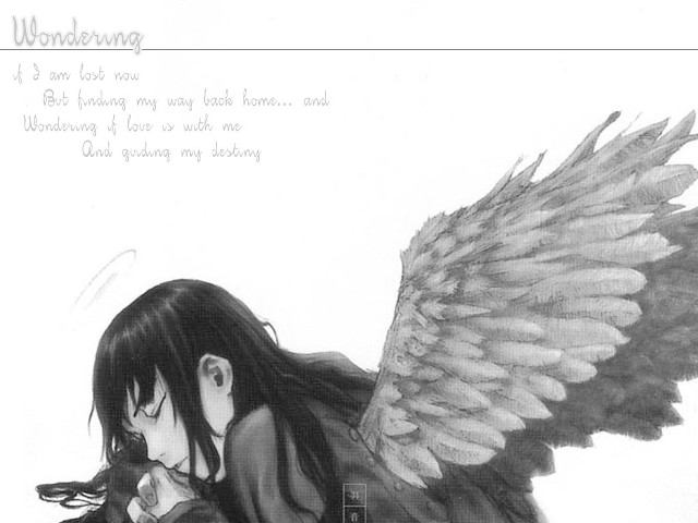 Girl wings angel manga black free wallpaper for desktop - medium preview image