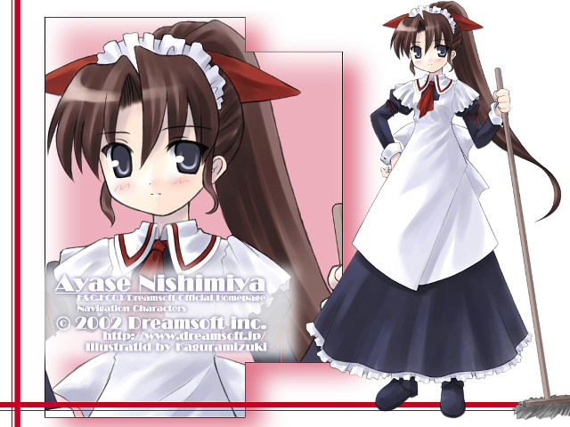 Maid portrait broom blush blackdress free wallpaper for desktop - medium preview image