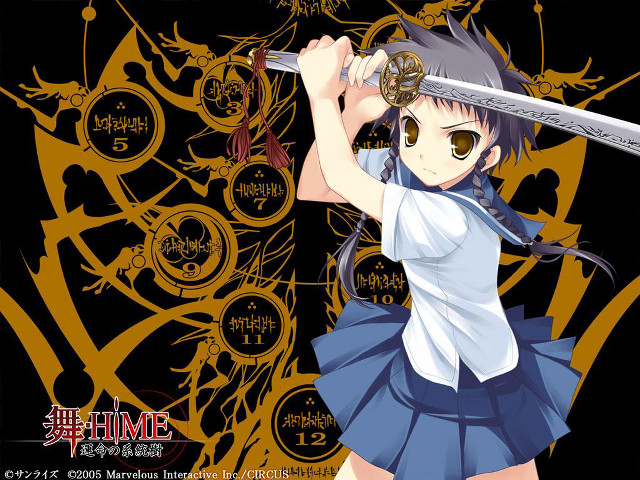 Girl sword black background gold free wallpaper for desktop - medium preview image