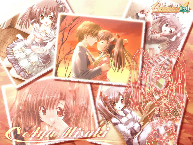 Anime couple trees leaves red free wallpaper for desktop - medium preview image