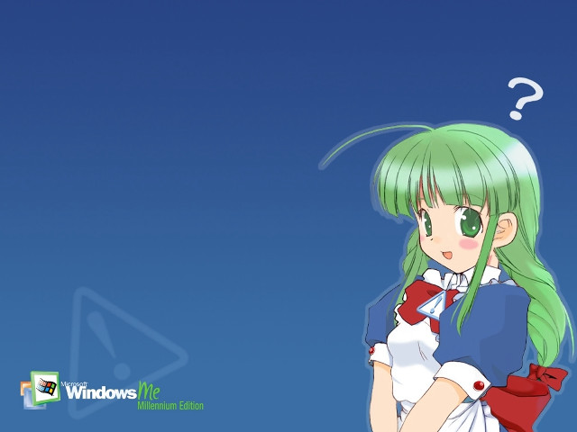 Anime girl green hair red free wallpaper for desktop - medium preview image