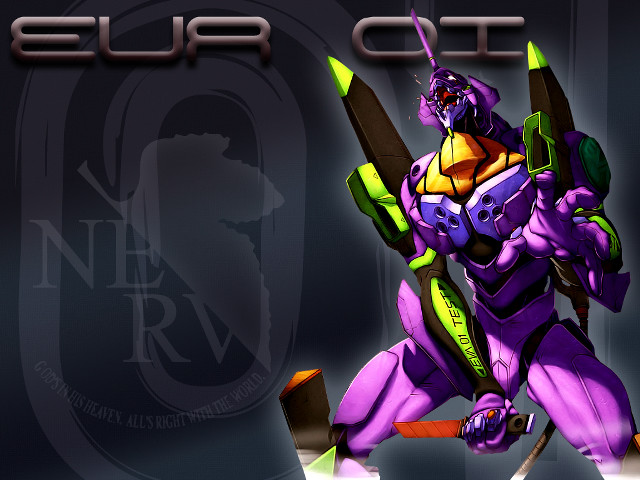 Purple robot yellow green arm free wallpaper for desktop - medium preview image