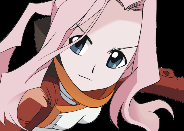 Cartoon girl pink hair blue free wallpaper for desktop - medium preview image