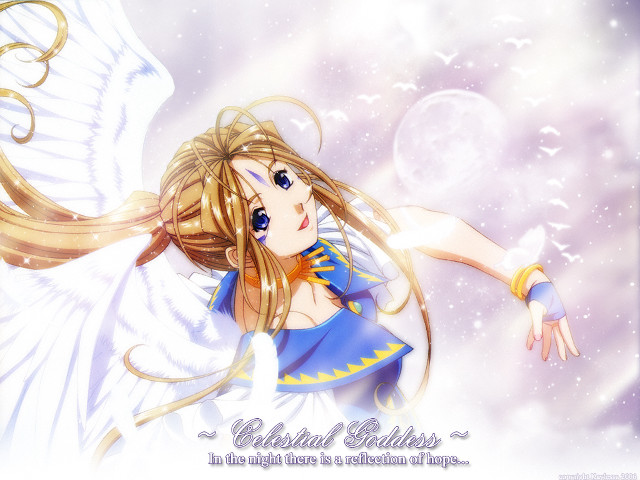 Girl angel wings star blue free wallpaper for desktop - medium preview image