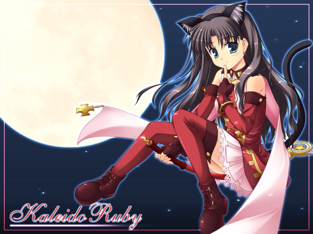 Moon girl cat ears ankle free wallpaper for desktop - medium preview image