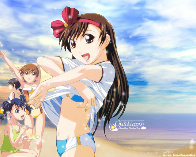 Beach girls wine anime bikini free wallpaper for desktop - medium preview image