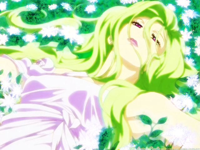 Woman laying grass flowers neck free wallpaper for desktop - medium preview image