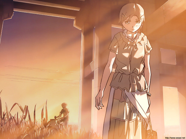 Woman doorway knife man outdoors free wallpaper for desktop - medium preview image