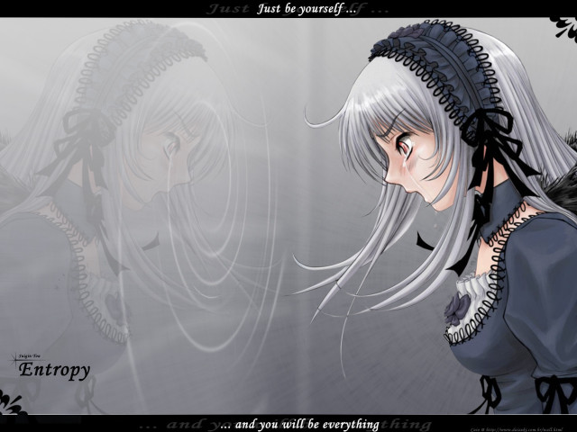 White haired gothic anime sad free wallpaper for desktop - medium preview image