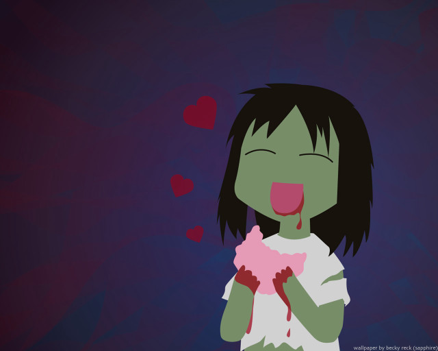 Gothic girl heart licking smile free wallpaper for desktop - medium preview image