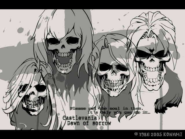 Three skulls alice prin gothic free wallpaper for desktop - medium preview image