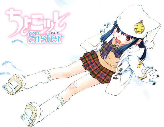 Girl sailoroutfit flying bandages plaids free wallpaper for desktop - medium preview image