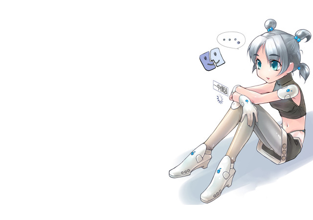 Girl sitting thought bubble blue free wallpaper for desktop - medium preview image