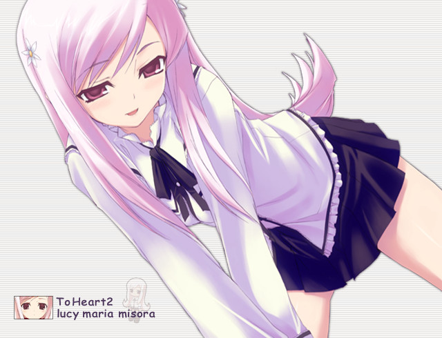 Pink haired girl white shirt free wallpaper for desktop - medium preview image