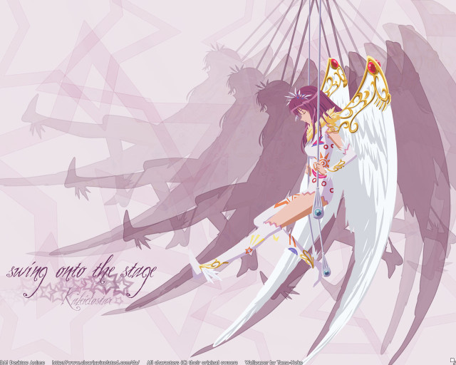 Woman wings sword bird anime free wallpaper for desktop - medium preview image