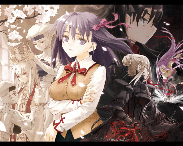 Anime characters flowers armor school free wallpaper for desktop - medium preview image
