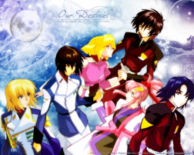 Anime characters starry sky planet free wallpaper for desktop - medium preview image