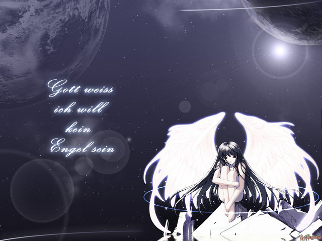 Angel wings girl space background free wallpaper for desktop - medium preview image