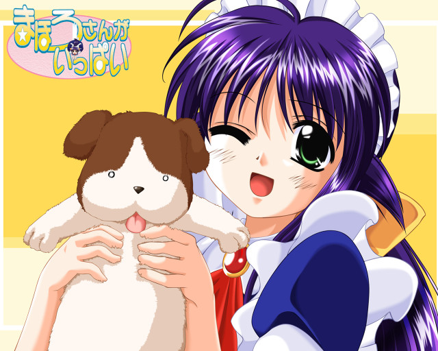 Girl stuffedanimal smile yellow background free wallpaper for desktop - medium preview image