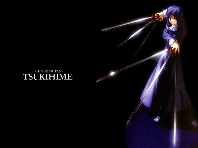 Anime scythe blue background portrait free wallpaper for desktop - medium preview image