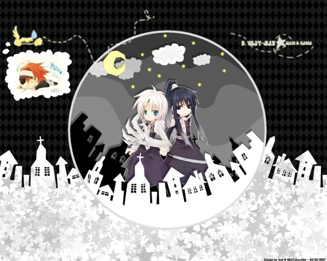 Anime cityscape moon stars gothic free wallpaper for desktop - medium preview image