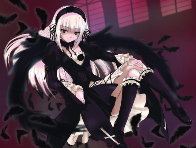 Silver wings bats gothic anime free wallpaper for desktop - medium preview image
