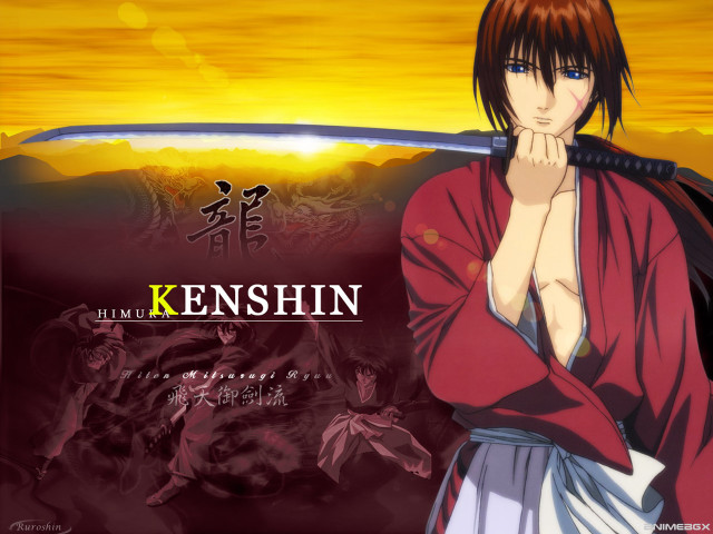 Kenshin sunset anime sword brownhair free wallpaper for desktop - medium preview image