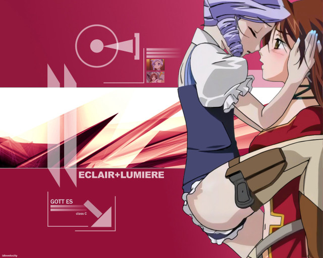 Anime couple kiss red pink free wallpaper for desktop - medium preview image