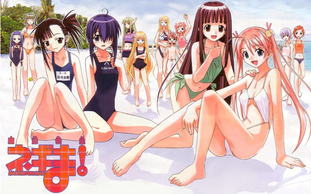 Beach girls sitting bikini manga free wallpaper for desktop - medium preview image