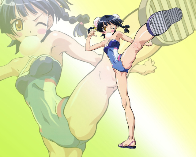 Cartoon woman man bathing suits free wallpaper for desktop - medium preview image