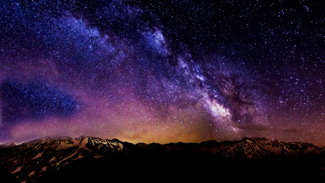 Night sky stars mountain range #11 free wallpaper for desktop - medium preview image