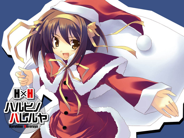 Santa woman umbrella christmas haruhi free wallpaper for desktop - medium preview image