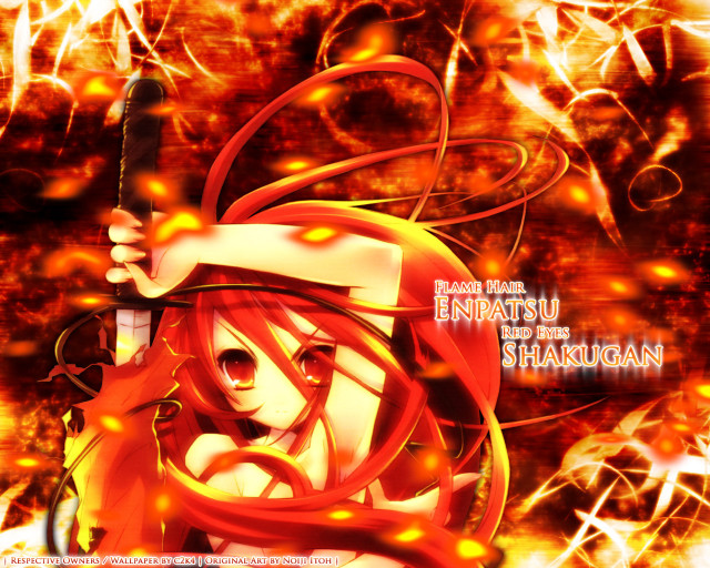 Red haired anime girl bat free wallpaper for desktop - medium preview image